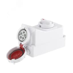 Розетка наружной установки IP67 63А 3P+E+N 400В с механической блокировкой и боковым расположением разъема