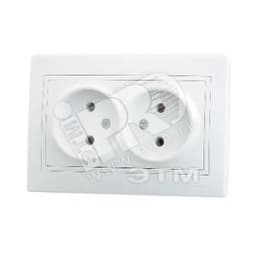 MIRA Розетка двойная без заземления белая