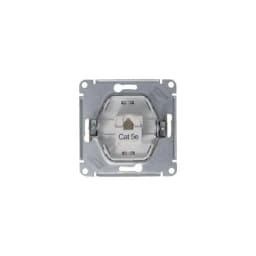 Розетка компьютерная 1-м Glossa RJ45 кат.5E механизм платина SE GSL001281K