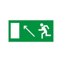Знак-наклейка "Направление к эвакуационному выходу налево вверх" Знакпром