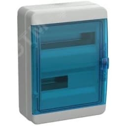 Корпус пластиковый навесной на 24 модуля КМПн-24 IP65 TEKFOR синяя прозрачная дверь