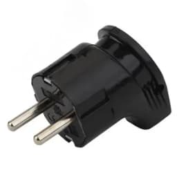 Вилка с/з угловая 16A черная Vx3-B (24/480/3840) Б0039679 ЭРА