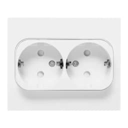 Розетка 2-м СП Стокгольм 16А IP20 с заземл. защ. шторки механизм бел. PROxima EKF EYR16-128-10