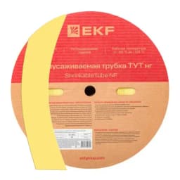 Термоусаживаемая трубка ТУТ нг 40/20 желтая рулон EKF PROxima