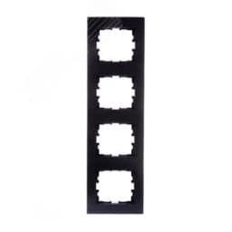 KARINA Рамка 4-ая вертикальная б/вст чёрный бархат (10шт/120шт) Lezard