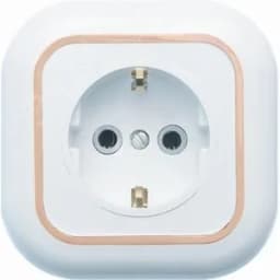 Валентина Розетка 1 пост скрытая с заземлением белый/ золото РС16-635