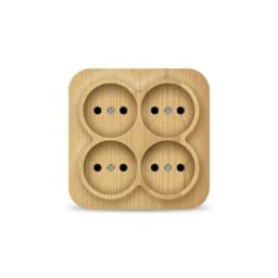 Розетка 4-м ОП 10А IP20 квадрат. без заземл. сосна IONICH 1458