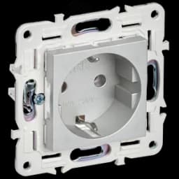 SKANDY Розетка с заземлением без защитных шторок 16А SK-R05S серебряный IEK