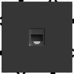Розетка компьютерная 1местная RJ45 механизм STEKKER серия Эмили RST00511705 черный уголь soft touch 49847