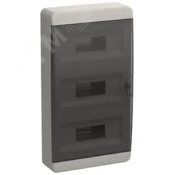 Корпус пластиковый навесной на 36 модулей ЩРН-П-36 IP41 TEKFOR черная прозрачная дверь