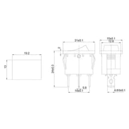 Выключатель клавишный 250В 6А (3с) ON-OFF красн. с подсветкой Mini (RWB-206; SC-768) Rexant 36-2150