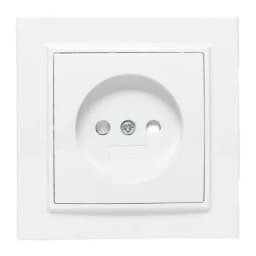 Розетка 1-м СП Минск 10А IP20 без заземл. защ. шторки бел. Basic EKF ERR10-022-100