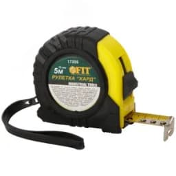 Рулетка прорезиненный корпус "Хард" 5 м x 19 мм 17205 FIT