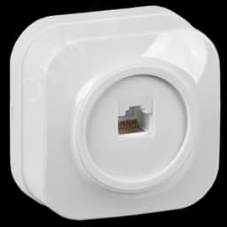 GLORY Розетка одноместная наружная компьютерная белая IEK