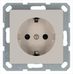 Розетка 1-м Shuko 16А IP20 с заземл. защ. шторки механизм тауп Jasmart G5501T