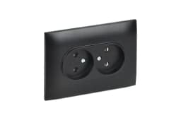 Розетка 2-м SKANDY 10А без заземл. без защ. шторок в сборе SK-R10Bl черн. IEK SK-R20-10-K02-F