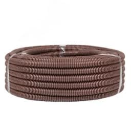 Труба гофрированная ПВХ с зондом под темное дерево d20мм(25м) Plast PROxima