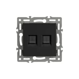 Механизм компьютерной розетки двойной SCTMPC2PLBK RJ45 CAT6 Arlight 045337