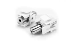Вставка формата Keystone Jack с проходным адаптером TRS 3.5 мм Hyperline KJ1-TRS-D3.5-WH (Белый)