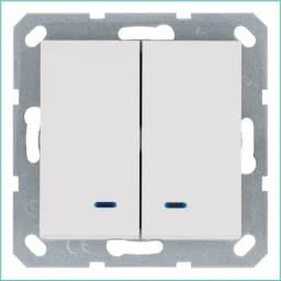 Выключатель 2-кл. 10А IP20 с подсветкой механизм бел. глянцевый Jasmart G3023NW