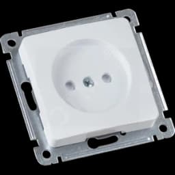 MASTER Розетка одноместная со шторками, скрытой установки, в рамку, белый