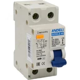 Выключатель автоматический дифференциальный АВДТ 1P+N 25A 30mA С 4.5кА DZ59le-40