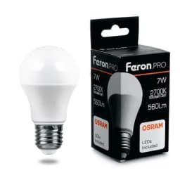 Лампа светодиодная FeronPRO LB1007 Шар E27 7W 2700K OSRAM LED 38023