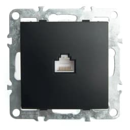 Розетка компьютерная 1местная RJ45 механизм STEKKER PST00910703 серия Эрна черный 49151