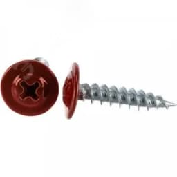 Саморез 4,2x25 с прессшайбой, острый, цинк RAL 3005 Красный (100 шт/уп) Промрукав