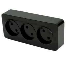 Розетка 3местная бз открытой установки STEKKER 250В 10А IP20 серия София черный MST101302 49317