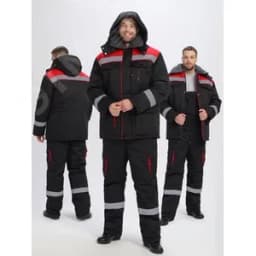 Костюм зимний Титан-Ультра CH (тк.Смесовая,240) п/к, черный/красный 56-58/170-176