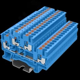 Клемма TP 2-уровневая, сечение 4 мм. кв., синяя