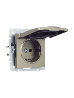 Розетка BRITE РСбш10-3-БрШ 16А IP20 с заземл. защ. шторки с крышкой механизм шампань IEK BR-R16-16-K37