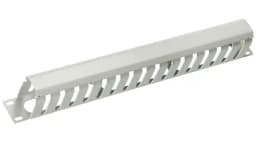 Органайзер кабельный19" 1U с крышкой, металлический (серый) Cabeus JB07-1U-GY