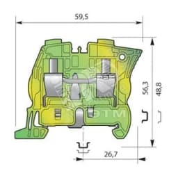 Клемма винтовая 16мм.кв. Земля ZS16