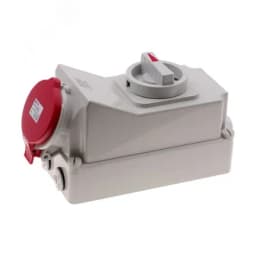 Розетка настенная с выключателем и механической блокировкой 32A/400V/3P+N+E/IP44
