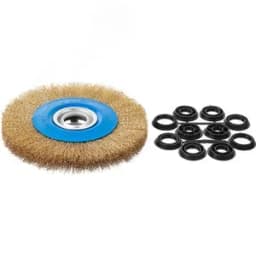 Щетка дисковая для точильно-шлифовального станка, витая стальная латунирован проволока 0,3мм, 200х32мм "Профессионал".