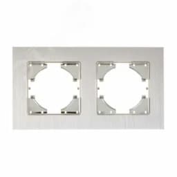 Рамка Ugra 2-местная алюминий, серебро GUSI Electric