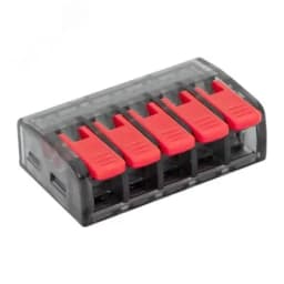 Строительно-монтажная клемма СМК 221-615 с рычагом 5 отверстий 0.5-4.0(6) мм2 EKF PROxima