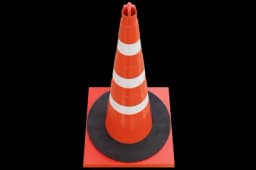 Конус дорожный - КС-3.4.0 - 750 мм мягкий, 3 белые полосы + утяжелитель, квадратное основание.(комплект 5 шт.)