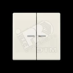 Клавиша 2-я для выключателей и кнопок с окошком для подсветки. Серия AS500 Материал- термопласт Цвет- слоновая кость