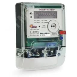 Счетчик электроэнергии НЕВА МТ 113 AS OP 5(100) однофазный многотарифный, 5(100), кл.точ. 1.0, Щ, ЖКИ, регион 63