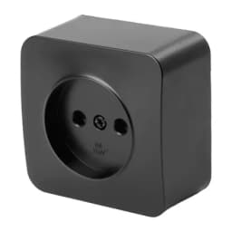 Розетка 1местная бз открытой установки STEKKER 250В 10А IP20 серия София черный матовый MST101105 49485