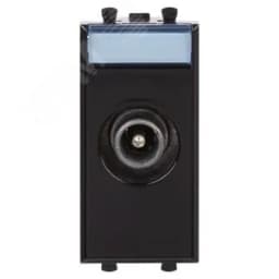 Avanti ТВ розетка проходная "Черный квадрат", 16A, 1 модульная DKC