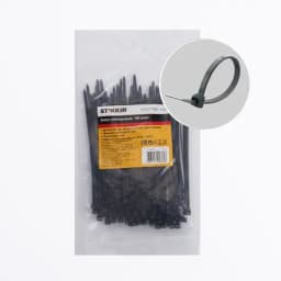 Хомут нейлоновый STEKKER NYCT25100 25x100 мм d пучка max 22 мм нагрузка 8 кг черный упаковка 100 шт 32772