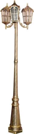 Светильник садовопарковый Feron PL110 столб четырехгранный 360W 230V E27 черное золото 11302
