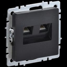 BRITE Розетка компьютерная двойная RJ45 кат.5E РК10-2-БрЧ черный BR-K20-1-K02 IEK