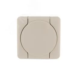 VIOLA Розетка с/з с крышкой керамика крем (12шт/144шт)