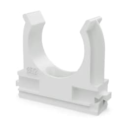 Крепёж-клипса для труб Полистирол белая d32 мм (25шт/500шт уп/кор) Промрукав
