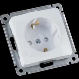 MASTER Розетка одноместная с заземляющим контактом, со шторками, скрытой установки, в рамку, белый